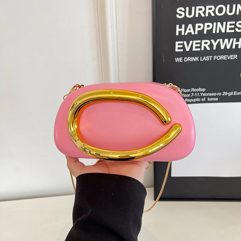 Women's Shoulder Bag, Crossbody Evening Clutch, Chain Design Handbag Purse, Stylish Ladies' Accessory for Parties & Events